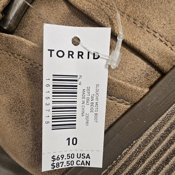 New - Never Worn Size 10 Torrid  Slouchy Tan Ankle Boots - Picture 3 of 8